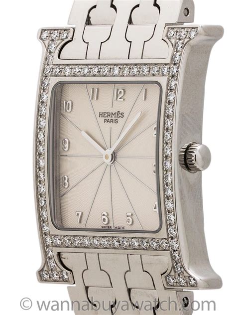 hermes heure h watch stainless steel|Hermes watch diamond.